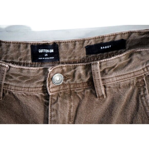 Cotton On Brown Baggy Utility Jeans - Size 28 - Picture 3 of 16